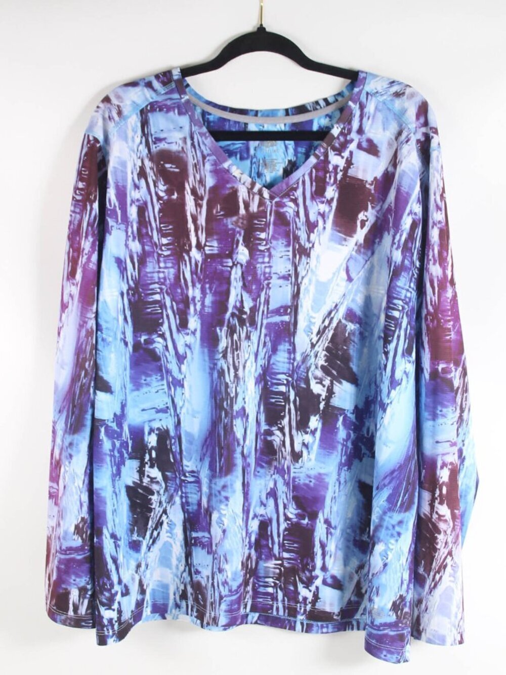 Reel Legends Freeline Abstract Long Sleeve Top 3X
